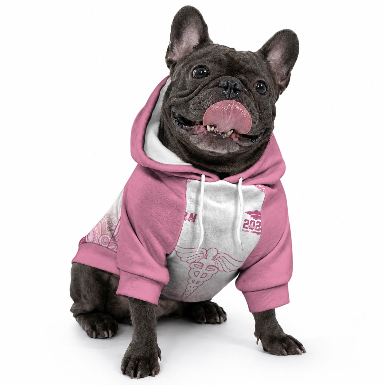 Aussie Nurse RN 2026 Personalised Pet Hoodie Pink Aboriginal Art Pattern Cultural Pride