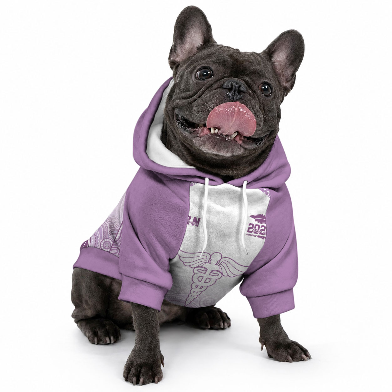 Aussie Nurse RN 2026 Personalised Pet Hoodie Purple Aboriginal Art Pattern Cultural Pride