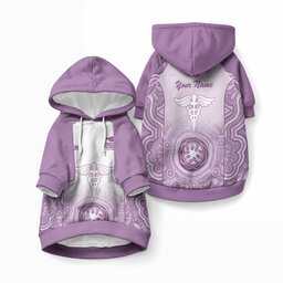 Aussie Nurse RN 2026 Personalised Pet Hoodie Purple Aboriginal Art Pattern Cultural Pride