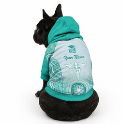 Aussie Nurse RN 2026 Personalised Pet Hoodie Turquoise Aboriginal Art Pattern Cultural Pride