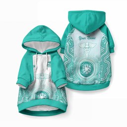 Aussie Nurse RN 2026 Personalised Pet Hoodie Turquoise Aboriginal Art Pattern Cultural Pride