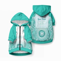 Aussie Nurse RN 2026 Personalised Pet Hoodie Turquoise Aboriginal Art Pattern Cultural Pride