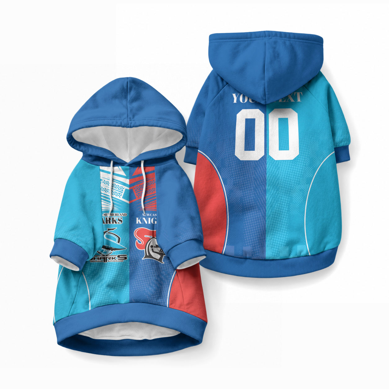 Custom Sharks and Knights Together Pet Hoodie Sporty Style