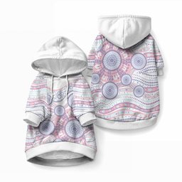 Australian Indigenous Aboriginal Art Pet Hoodie Vivid Pastel Peach Purple
