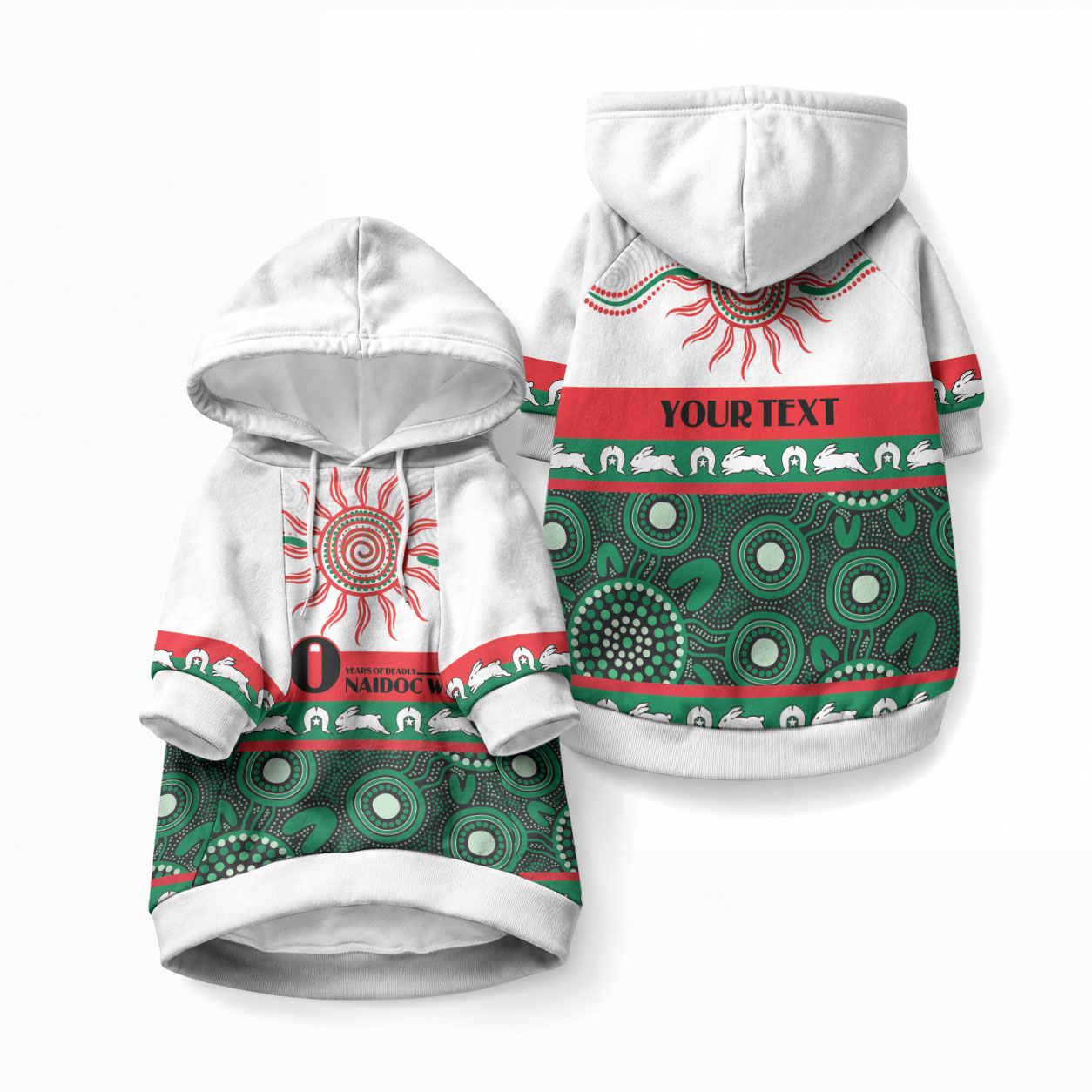 Rabbitohs NAIDOC Week Personalised Pet Hoodie Aboriginal Torres Strait Islanders Vibe