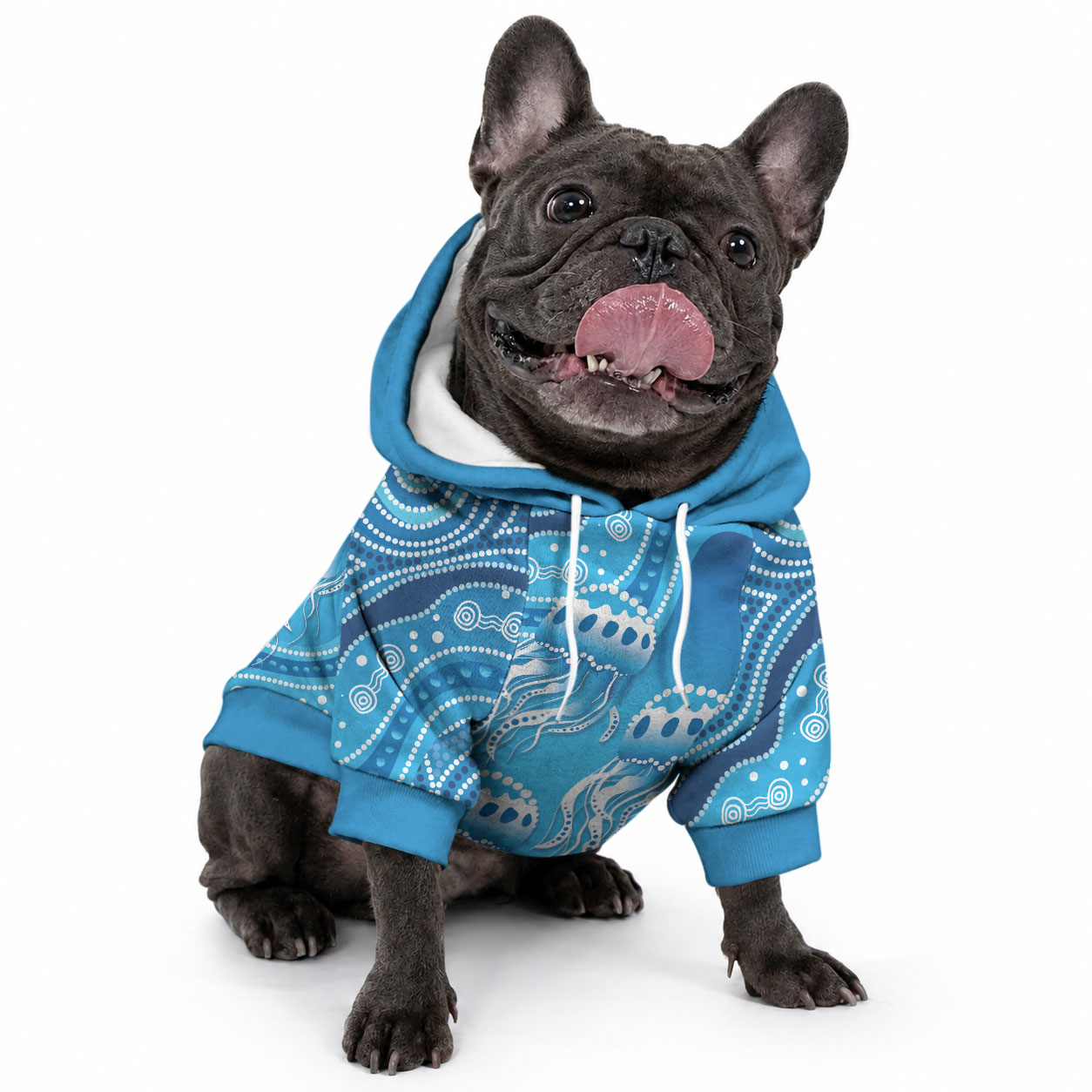 Aboriginal Ocean Jellyfish Pet Hoodie Dot Art Dreamtime Style