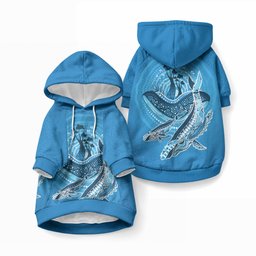 Aboriginal Ocean Whale Pet Hoodie Dot Art Dreamtime Tree of Life
