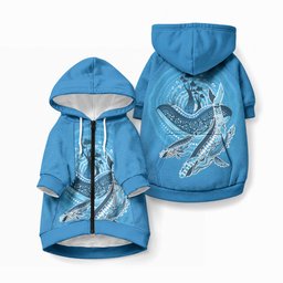 Aboriginal Ocean Whale Pet Hoodie Dot Art Dreamtime Tree of Life