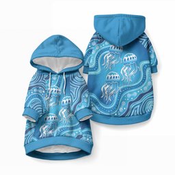 Aboriginal Ocean Jellyfish Pet Hoodie Dot Art Dreamtime Style