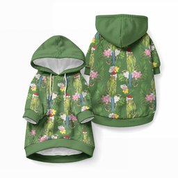Aussie Santa Budgie Christmas Pet Hoodie Green Parakeet Tropical Floral