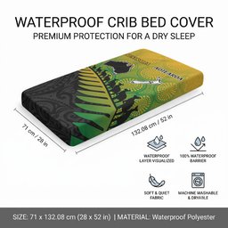 Australia Wallabies and Aotearoa Rugby Baby Bed Cover Kangaroo Black Fern Maori Gradient Vibe