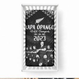 NZ Rugby Baby Bed Cover Kapa Opango Maori Haka With Years of The All Black Champions