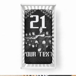 Custom NZ Rugby Baby Bed Cover Kapa Opango Maori Haka With Years of The All Black Champions