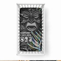 New Zealand Maori Rugby Baby Bed Cover NZ Black Fern Champions History With Papua Shell