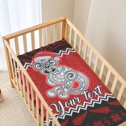 Personalised New Zealand Christmas Baby Bed Cover Maori Tiki Meri Kirihimete