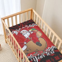 Personalised New Zealand Christmas Baby Bed Cover Kiwi Santa Claus Maori Meri Kirihimete