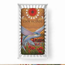 Cook Islands ANZAC Day Personalised Baby Bed Cover with Poppy Field
