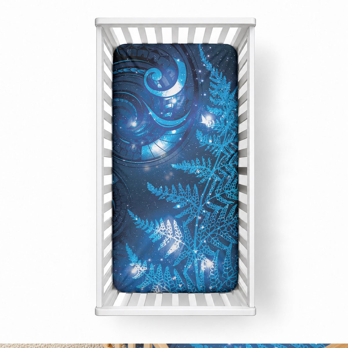 New Zealand Matariki Baby Bed Cover Blue Milky Way Stars Night Sky