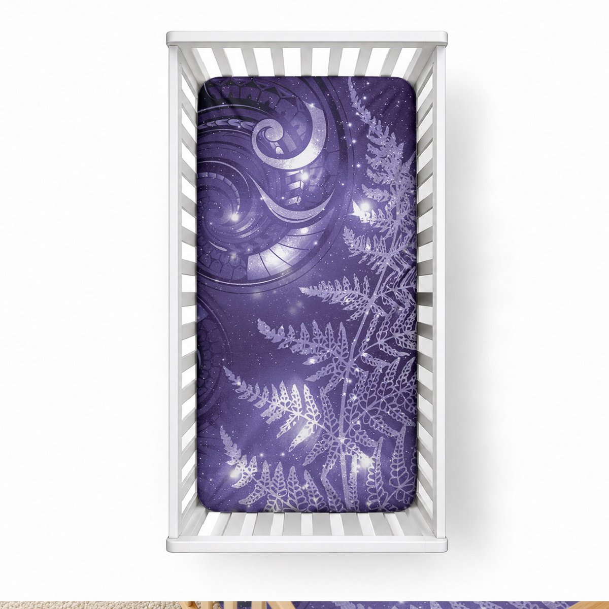 New Zealand Matariki Baby Bed Cover Purple Milky Way Stars Night Sky