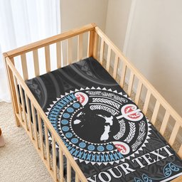 Custom Fiji and New Zealand Baby Bed Cover Maori Fern Mix Tapa Tribal Unique