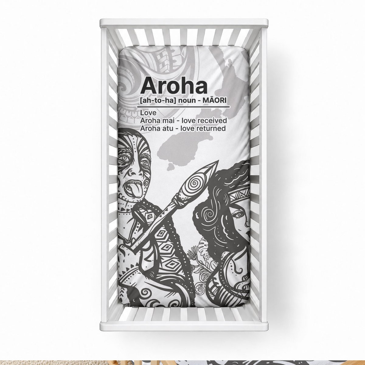 Aroha Maori Language Baby Bed Cover Te Reo Maori Inspired Art