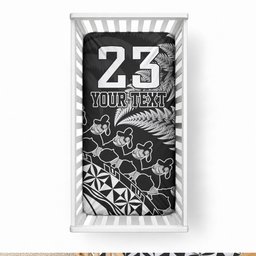 Custom Fiji New Zealand Maori Rugby Baby Bed Cover Cibi Dance with Black Fern