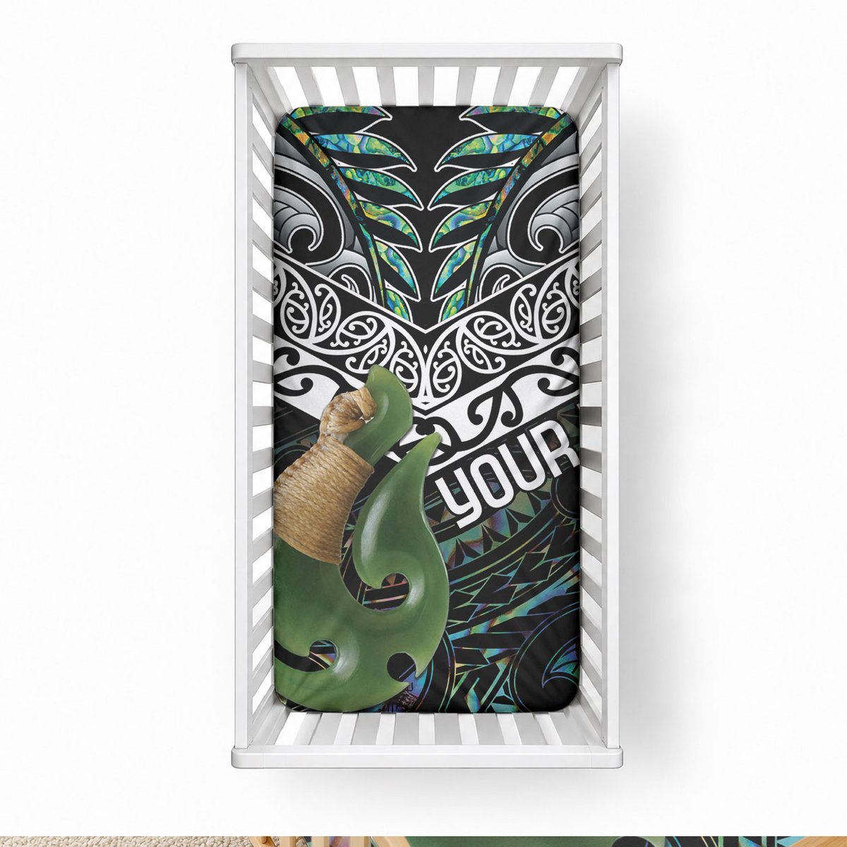 Personalised Maori Manaia Baby Bed Cover New Zealand Tribal Hei Matau Papua Shell