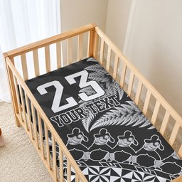 Custom Fiji New Zealand Maori Rugby Baby Bed Cover Cibi Dance with Black Fern