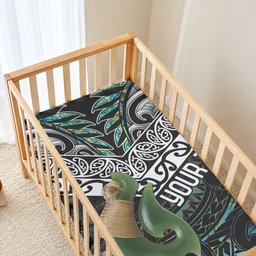 Personalised Maori Manaia Baby Bed Cover New Zealand Tribal Hei Matau Papua Shell