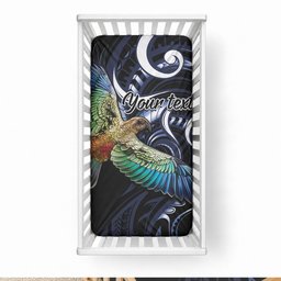 New Zealand Kea Bird Personalised Baby Bed Cover Maori Tribal Koru Art