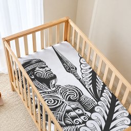 Koru Fern New Zealand Maori Tribal Warrior Baby Bed Cover