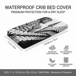 Koru Fern New Zealand Maori Tribal Warrior Baby Bed Cover