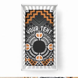 Personalised Aotearoa Niho Taniwha Motif Baby Bed Cover Gold Style