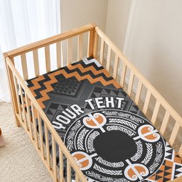 Personalised Aotearoa Niho Taniwha Motif Baby Bed Cover Gold Style