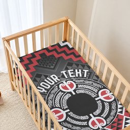 Personalised Aotearoa Niho Taniwha Motif Baby Bed Cover Red Style
