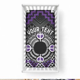 Personalised Aotearoa Niho Taniwha Motif Baby Bed Cover Violet Style