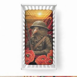 Maori Kiwi Soldier Fern Tattoo ANZAC Day Baby Bed Cover Lest We Forget