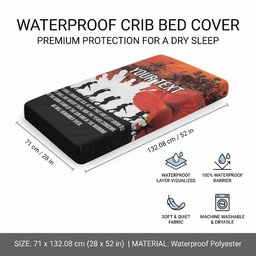 Anzac Day Gallipoli Personalised Baby Bed Cover Red Poppy Flowers