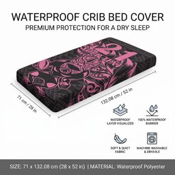 New Zealand Maori Rugby Warrior Custom Baby Bed Cover Pink Fern Taniko Motif
