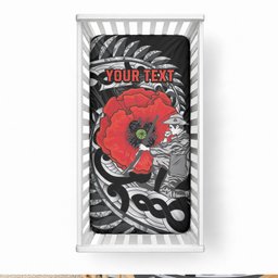 ANZAC Day Aotearoa Silver Fern Maori Personalised Baby Bed Cover