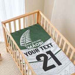 Custom New Zealand Maori Niho Taniwha Baby Bed Cover