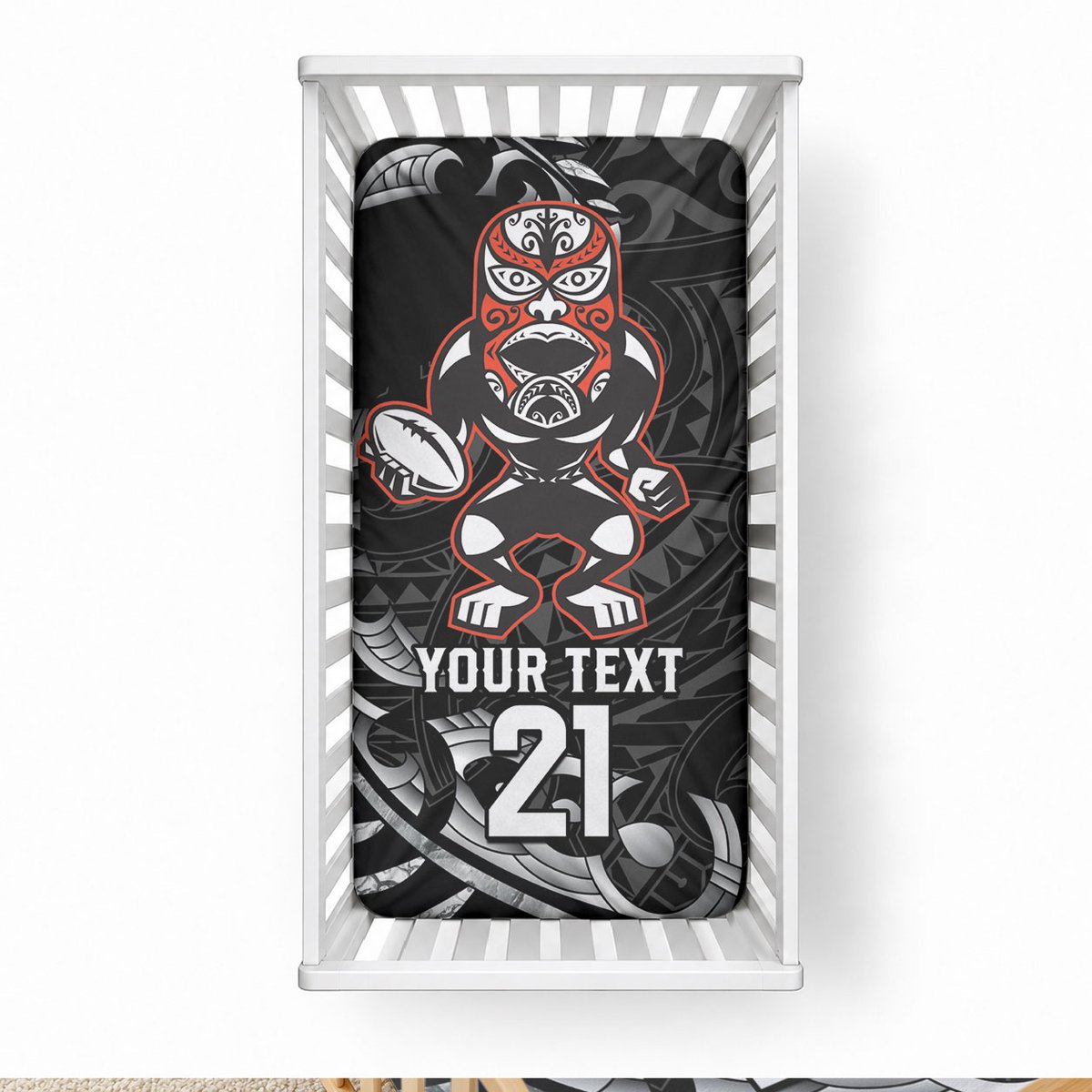 New Zealand Indigenous-Maori Rugby Custom Baby Bed Cover
