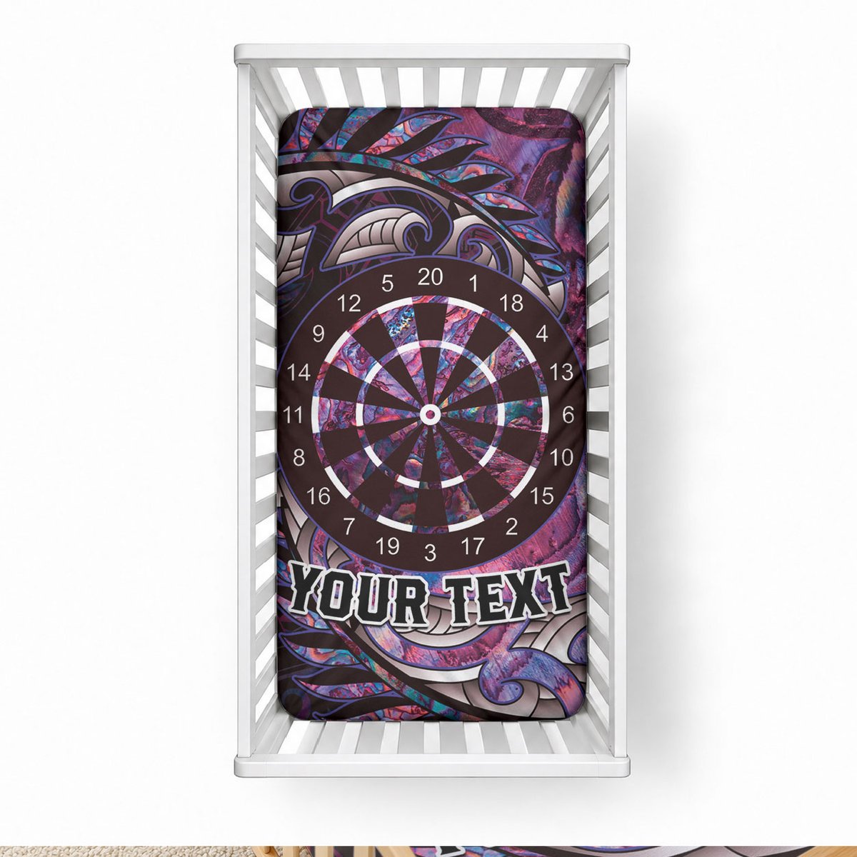 New Zealand Darts Personalised Baby Bed Cover Aotearoa Silver Fern Pink Papua Shell Spirit