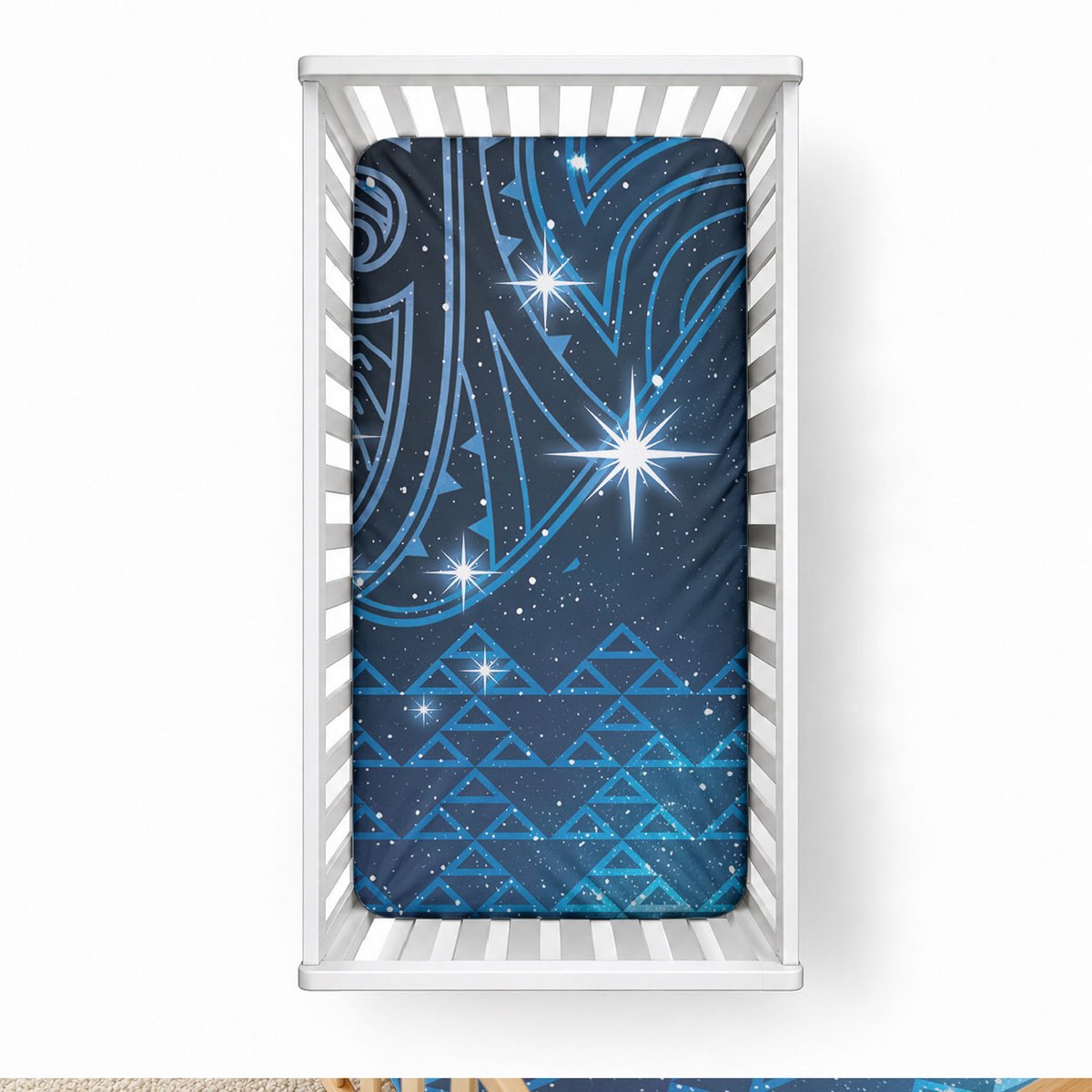 New Zealand Matariki Baby Bed Cover Taniko Aramoana With Maori Galaxy Sky Night
