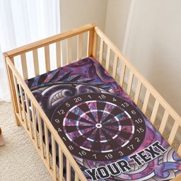 New Zealand Darts Personalised Baby Bed Cover Aotearoa Silver Fern Pink Papua Shell Spirit