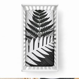 New Zealand Silver Fern Baby Bed Cover Maori Koru Mixed Taniko Pattern