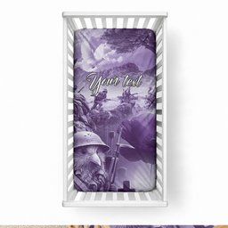 Purple ANZAC Personalised The Battle of Lone Pine Baby Bed Cover Kiwi-Kangaroo Soldier Lest We Forget