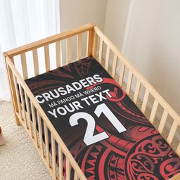 New Zealand Maori Rugby Pacific Custom Baby Bed Cover Whatumoana Maori Tribal Tattoo