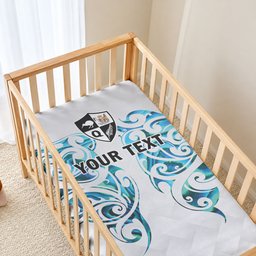 Queensland Maori Kiwi Personalised Baby Bed Cover Ma Kakariki Papua Shell Maori Tribal Tattoo