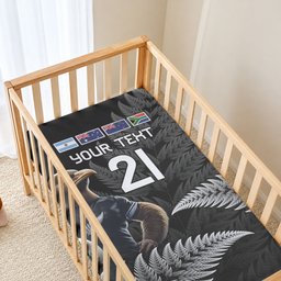 New Zealand Maori Rugby Custom Baby Bed Cover Glory Be To Black Silver-fern